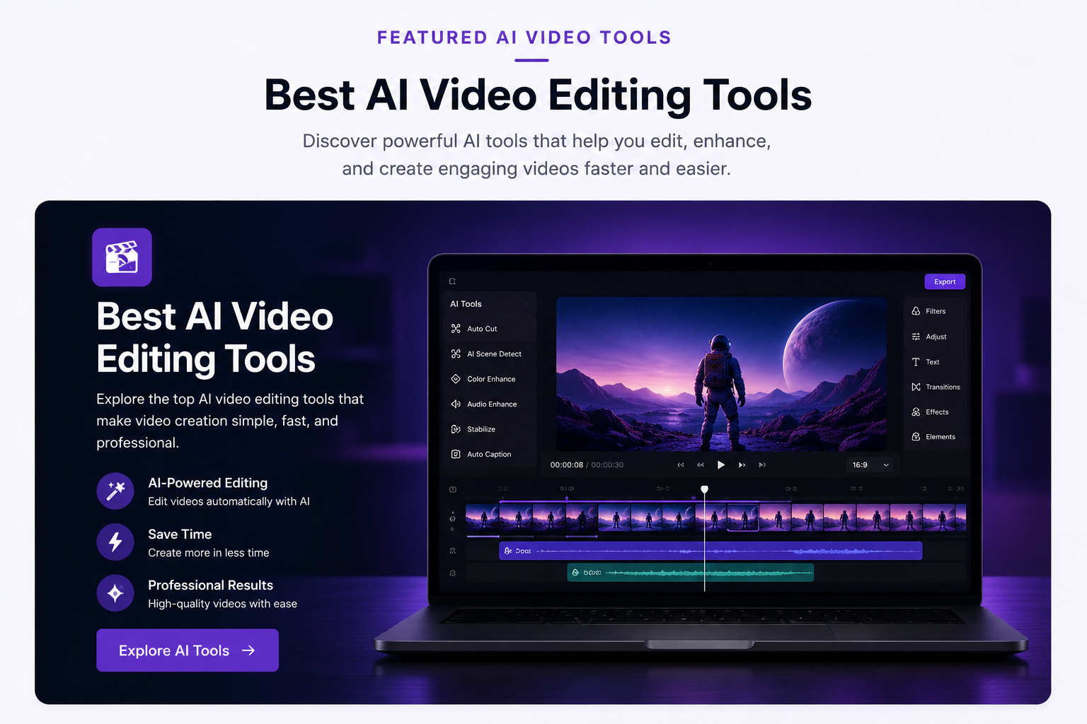 Best ai video editing tools & Guides home page image 1