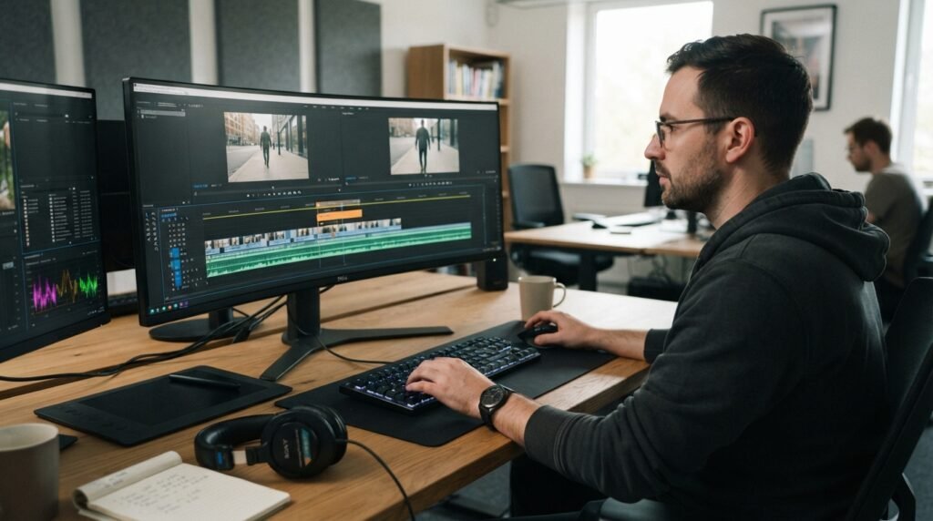Best AI Video Extender Tools in 2026: How to Extend Short Clips Without Reshooting man laptop